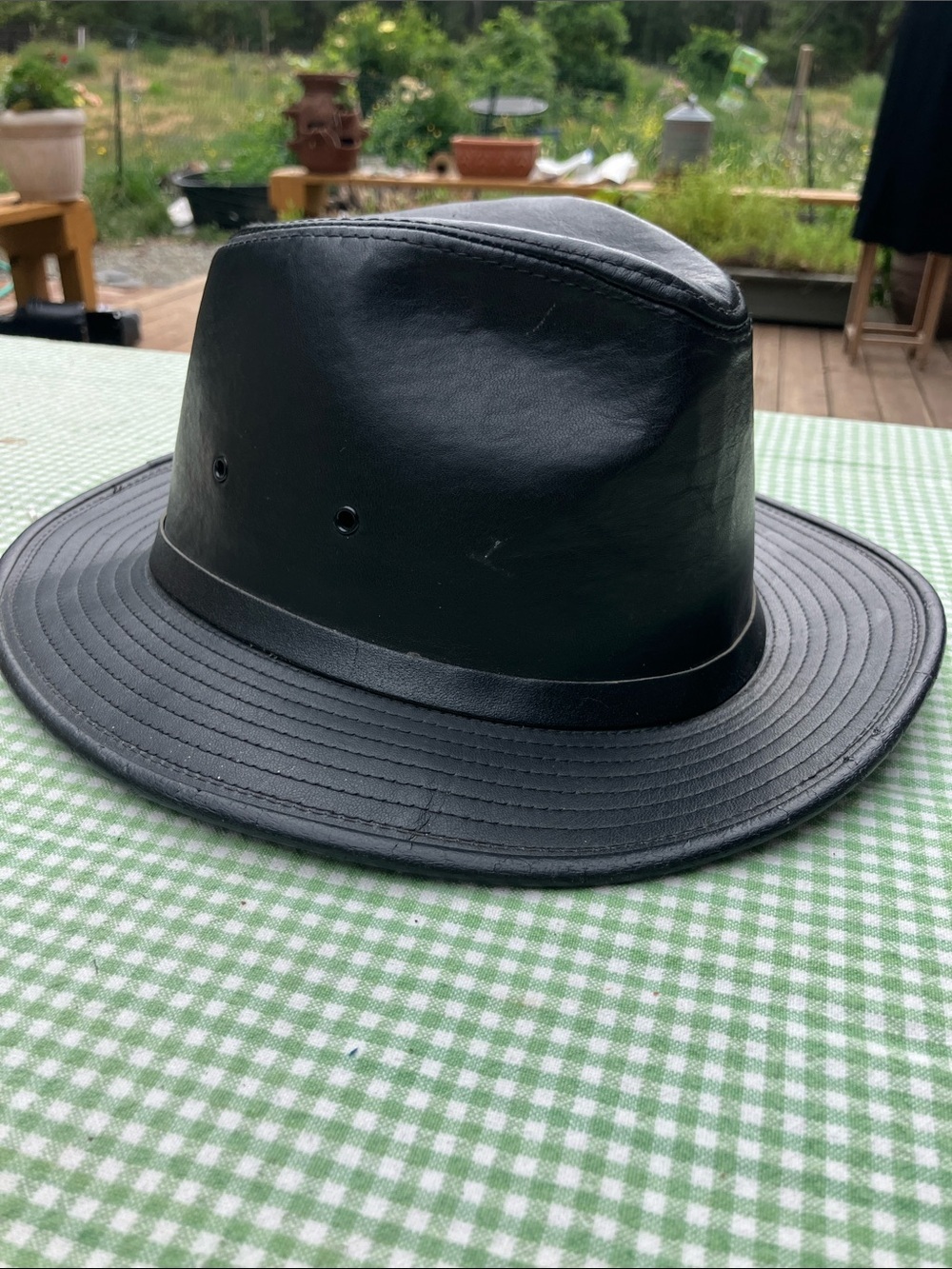 Henschel Hatquarters USA faux leather hat pleather safari hat